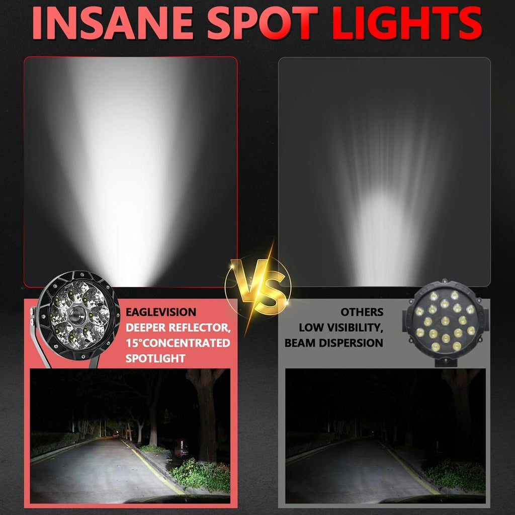 38W 4000Lm / 6000K Off - Road Vehicle Round Work Light - White