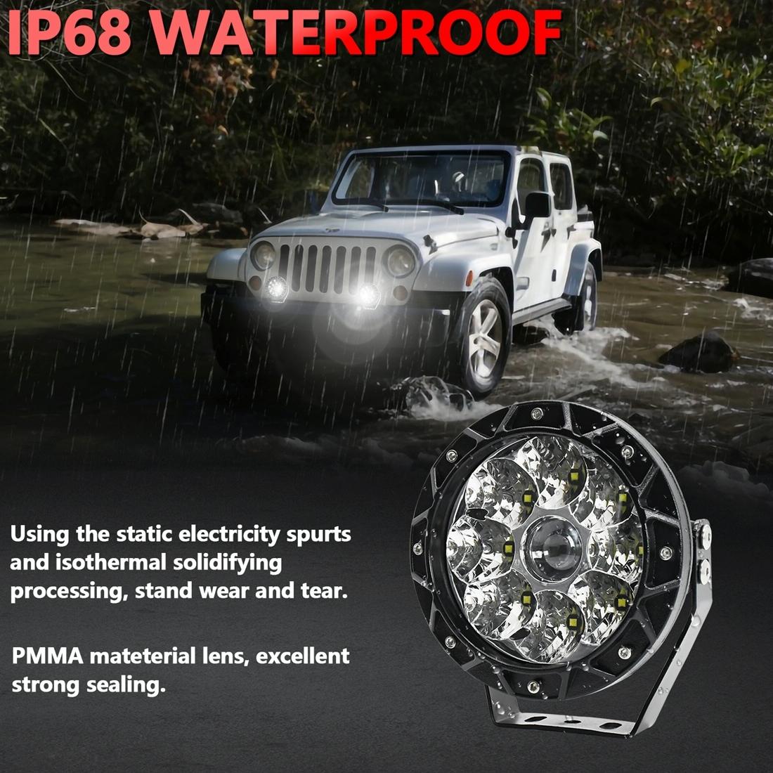 38W 4000Lm / 6000K Off - Road Vehicle Round Work Light - White