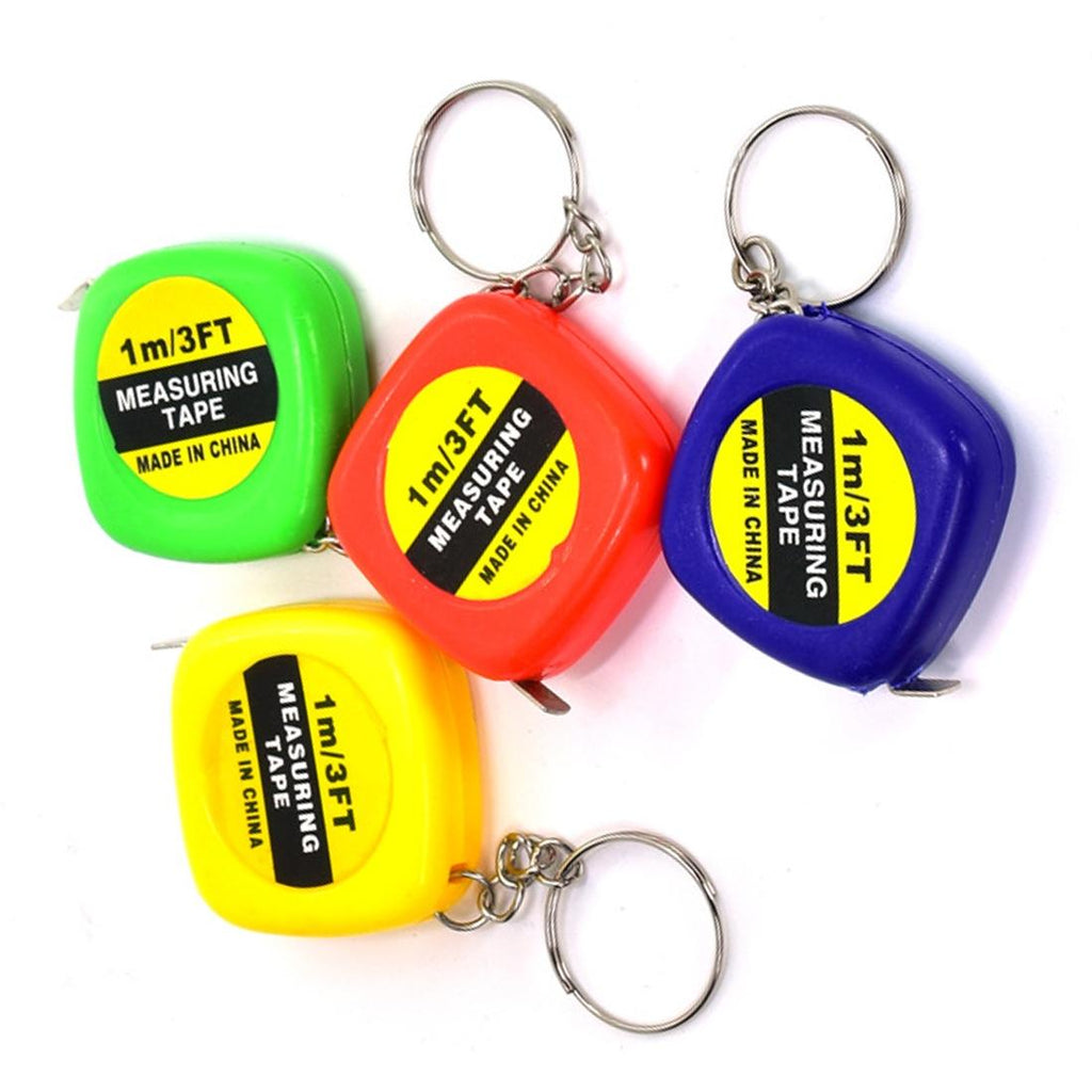 Compact Square Tape Measure Keychain - Set of 4
