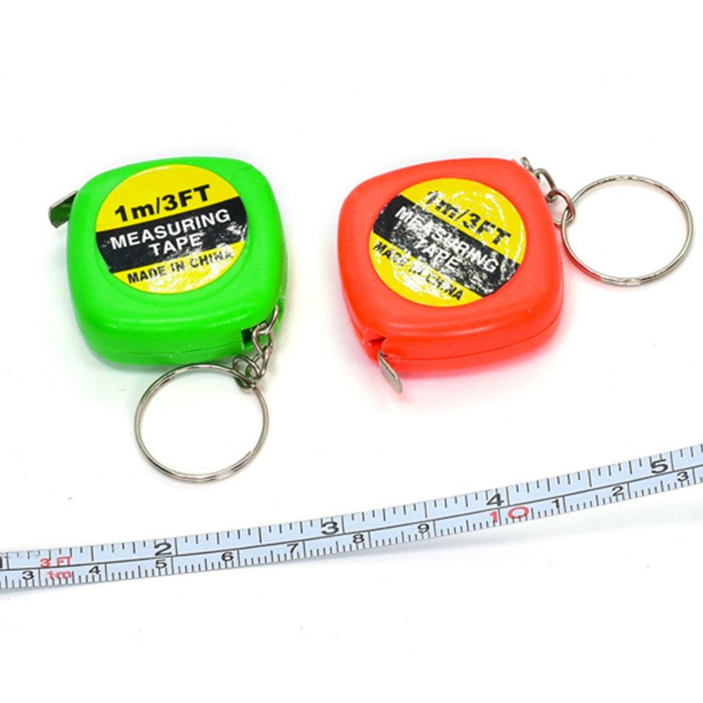 Compact Square Tape Measure Keychain - Set of 4