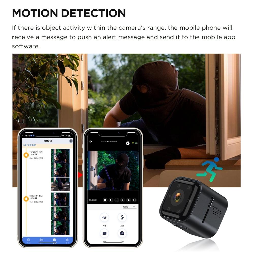 Smart Mini Night Vision Camera - Black Outdoor