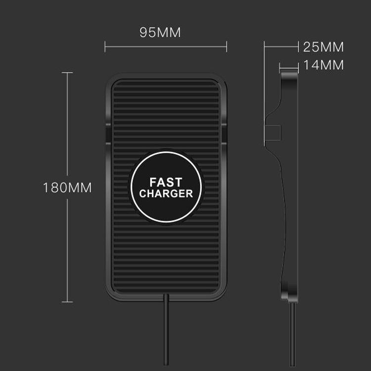 2-in-1 Non-slip Wireless Charger for C7 Car Navigation - Black