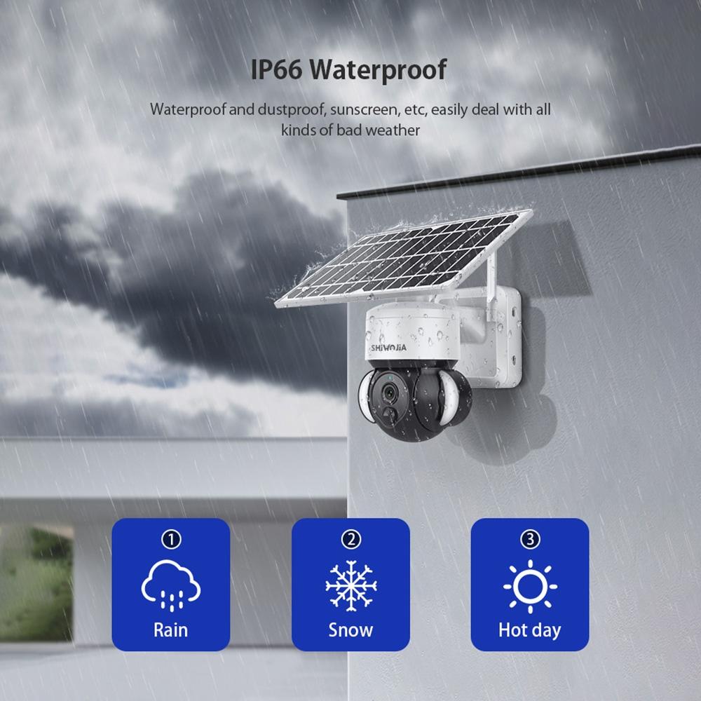 3Mp Solar Dome 4G Camera With Waterproof Ip66 Two-Way Audio Pir Motion Detection And Night Vision - Black