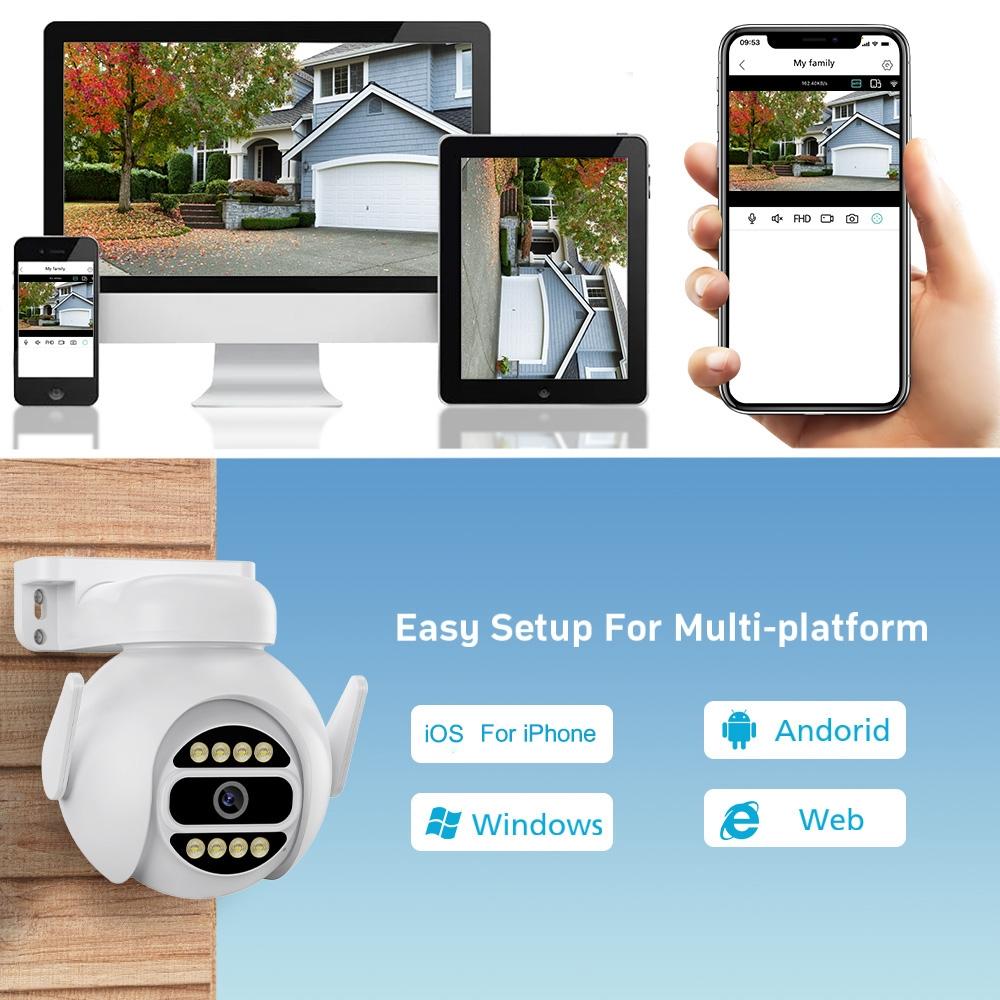 Smart Wifi Surveillance Camera With Dual-Light Night Vision And Two-Way Audio - White