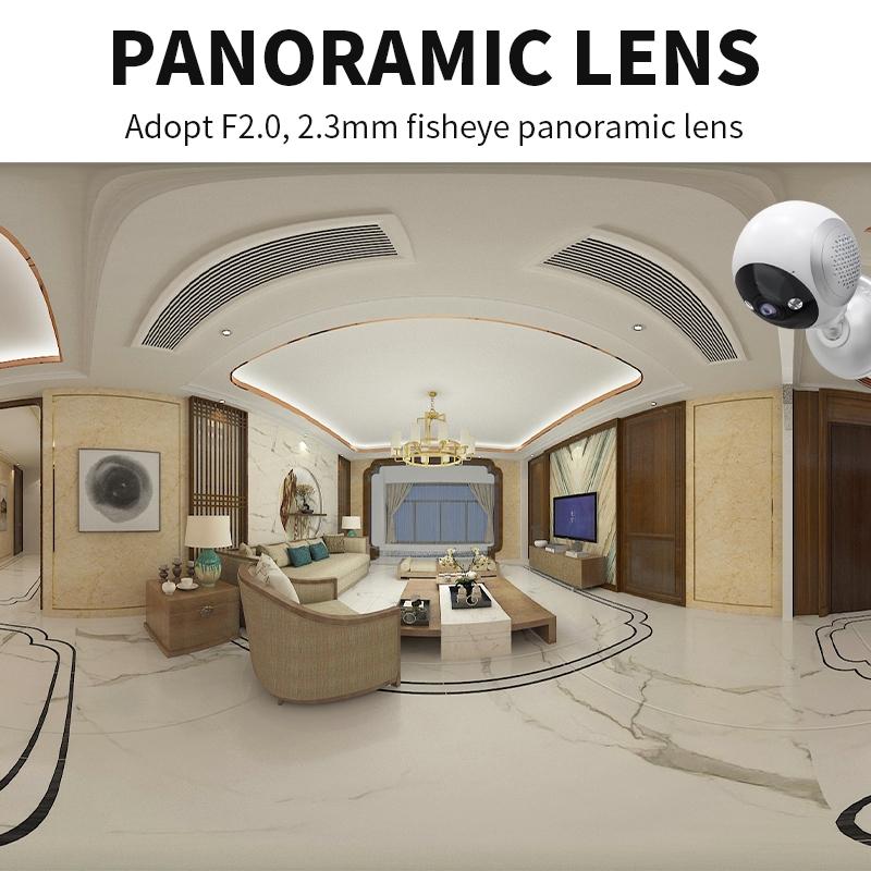 180 Degree Panoramic Smart Ptz Wifi Camera - White