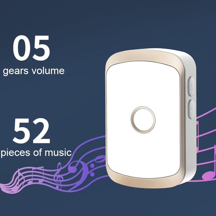 Smart Wireless Doorbell Alarm With 3 Split Type Door Sensors - Gold