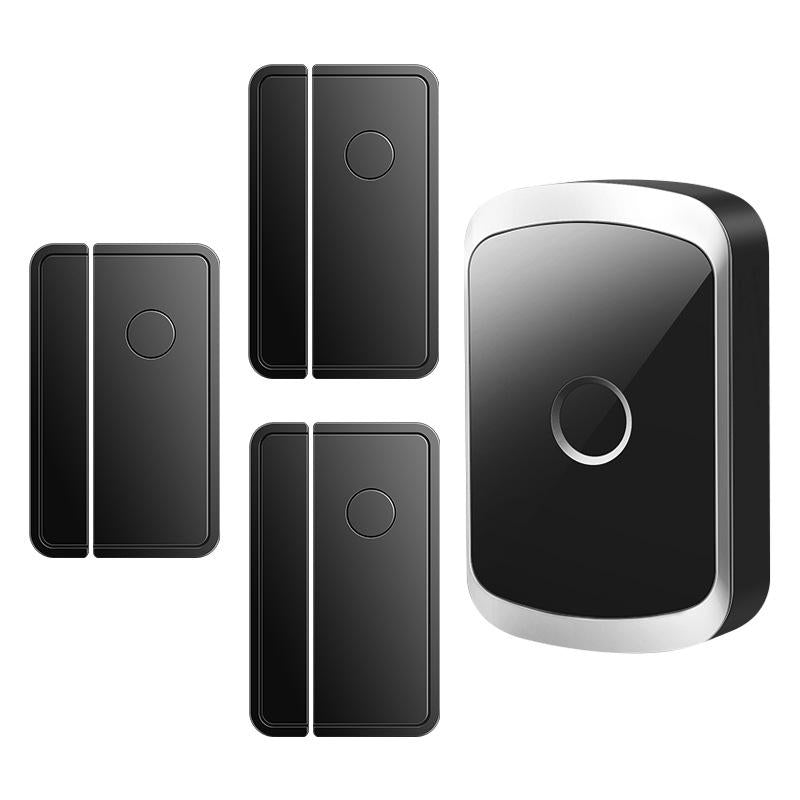 Smart Wireless Doorbell Alarm With 3 Split Type Door Sensors - Gold