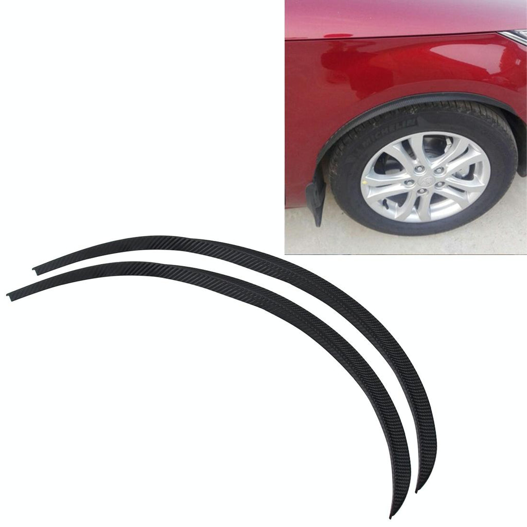 2 Pcs 45Cm Car Stickers Rubber Large Round Arc Strips Universal Fender Flares Wheel Eyebrow Decal Sticker Eyebrow Car-Covers Black Striped Round Arc Strips - 75 X 2Cm