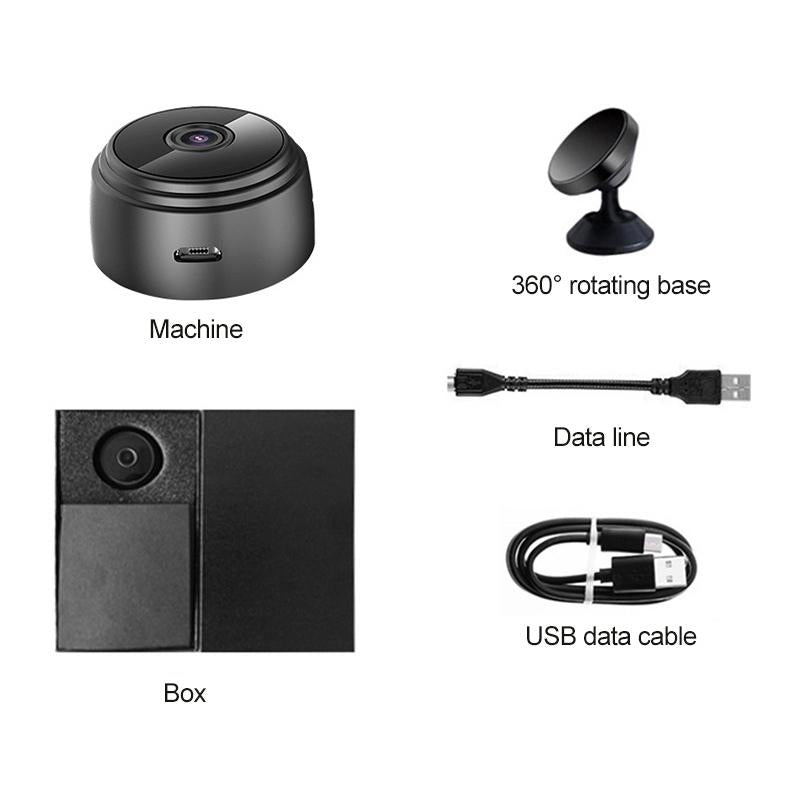 Wireless 1080P Camera With Night Vision & Motion Detection Tf Card & Bluetooth - Black
