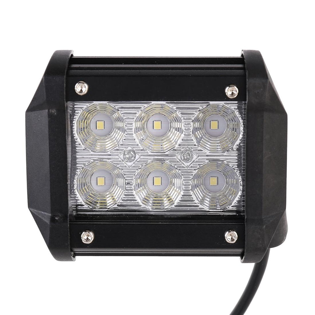 18W 6 Led White Light Floodlight Engineering Lamp / Waterproof Ip67 Suvs Light Dc 10 - 30V Black