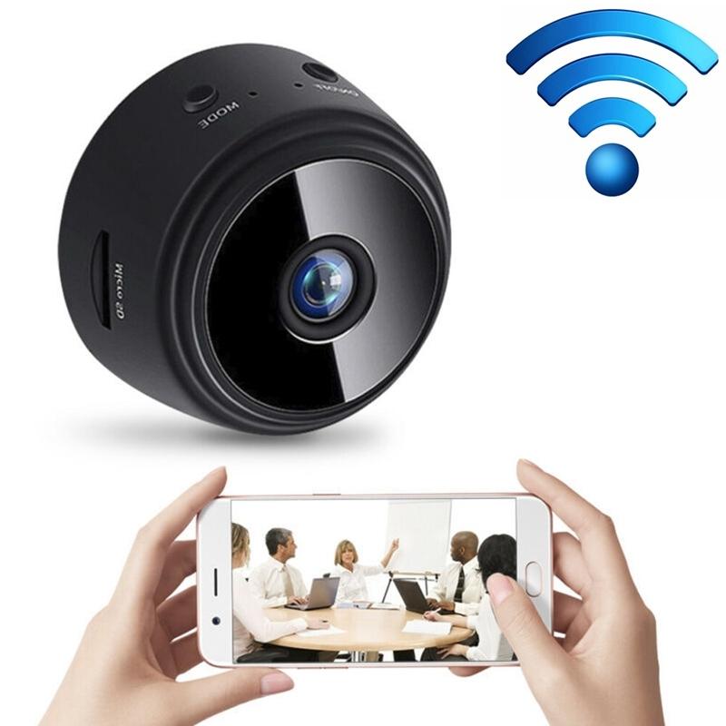 Wireless Network Camera With Wide-Angle Recording 720P Resolution - Black