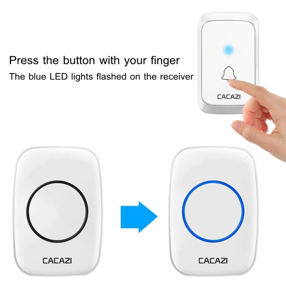 Wireless Waterproof Music Doorbell - 1 To 1 Battery Type - White