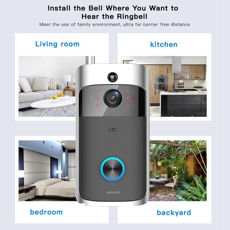 Smart Wifi Video Doorbell With Night Vision - Remote Monitoring
