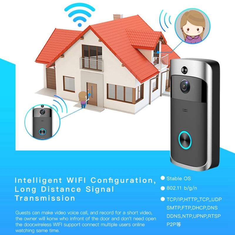 Smart Wifi Video Doorbell With Night Vision - Remote Monitoring