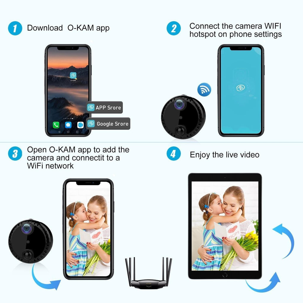 Hd Night Vision Wifi Camera For Home Monitoring - White