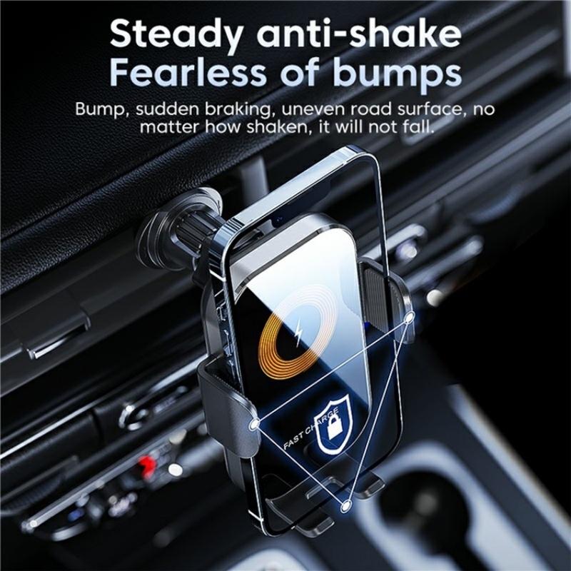 Touch-sensing Car Vent Wireless Charger Holder - X12 - Silver