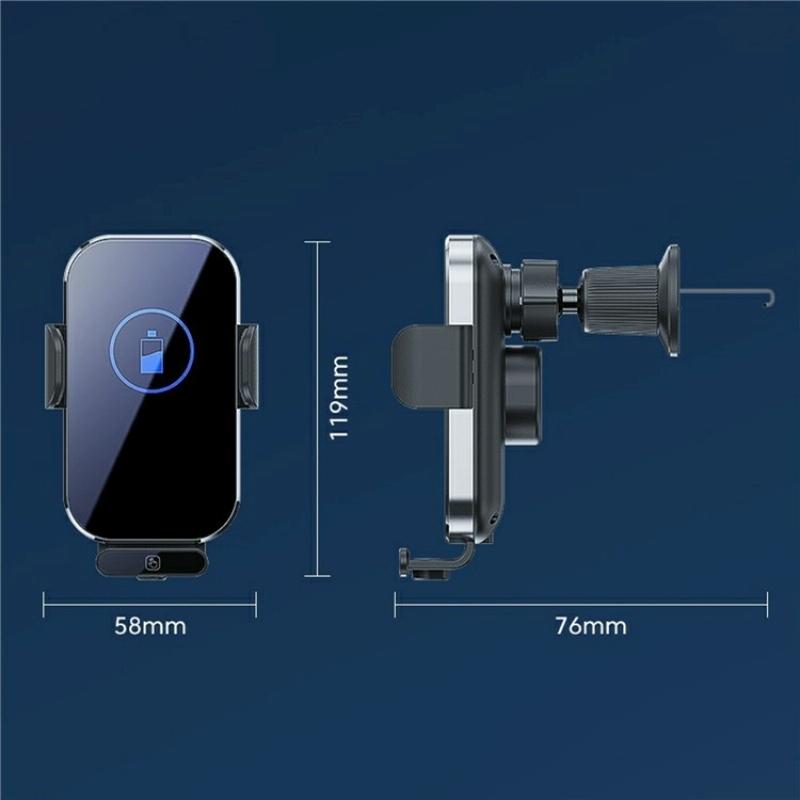 Intelligent Induction Wireless Car Charger - 66w High Power - Silver