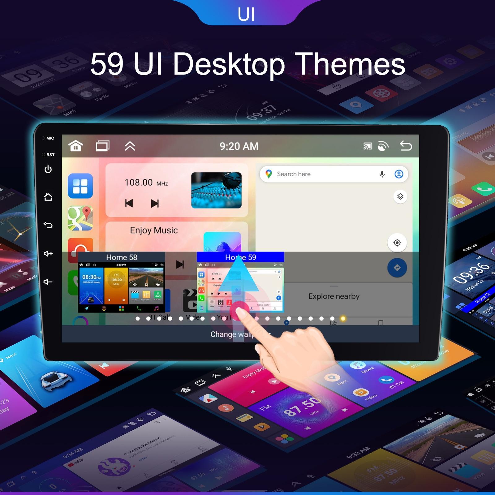 6 + 128G Android Car Bluetooth Player With Gps Navigation - Standard + Ahd Camera 9 Inch