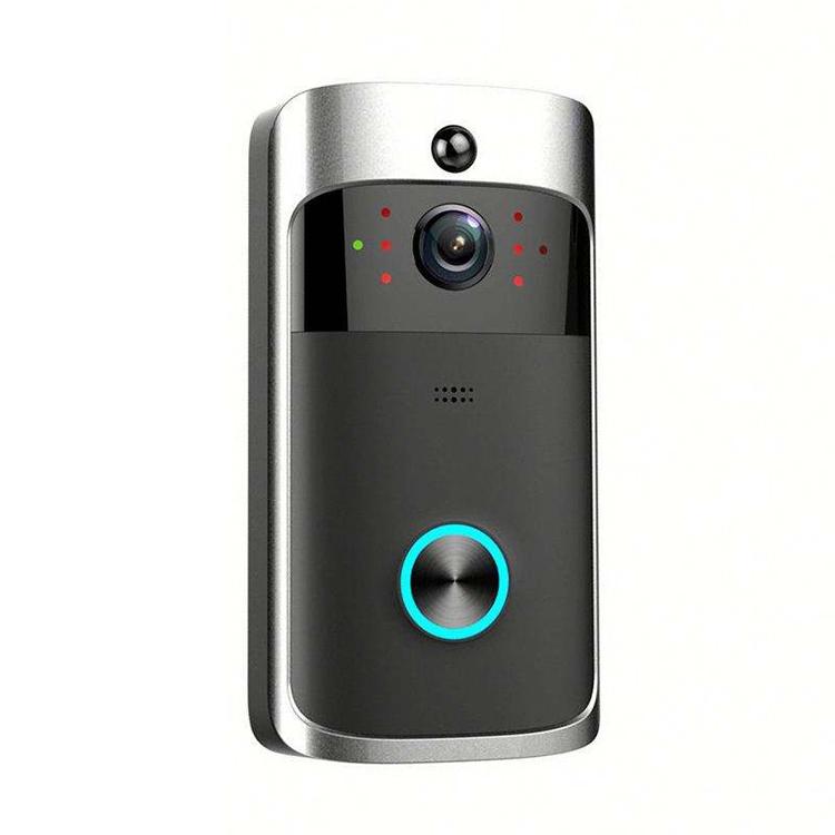 Smart Wifi Video Doorbell With Night Vision & Wide-Angle Camera - 720P Low Power Mobile Remote - Black