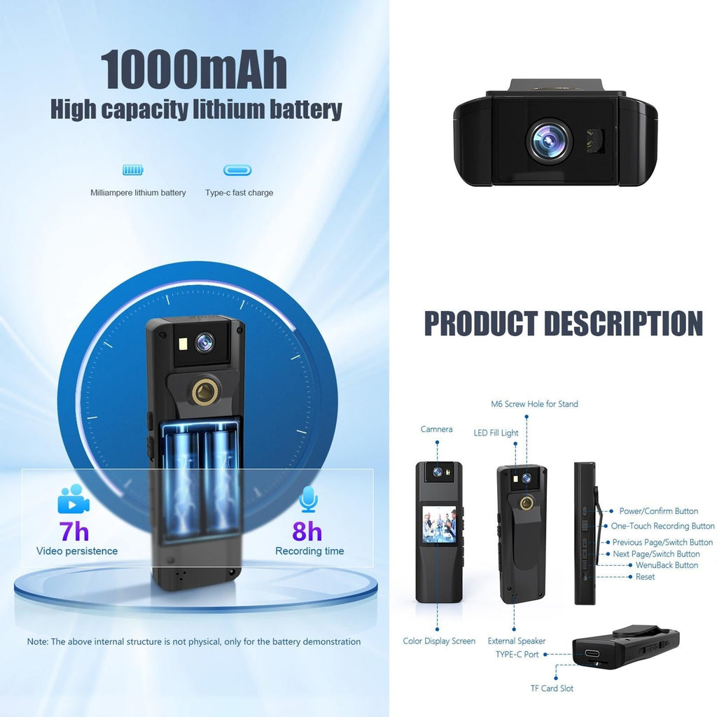 720P Wifi Conference Camera With 180 Degree Rotation - Black