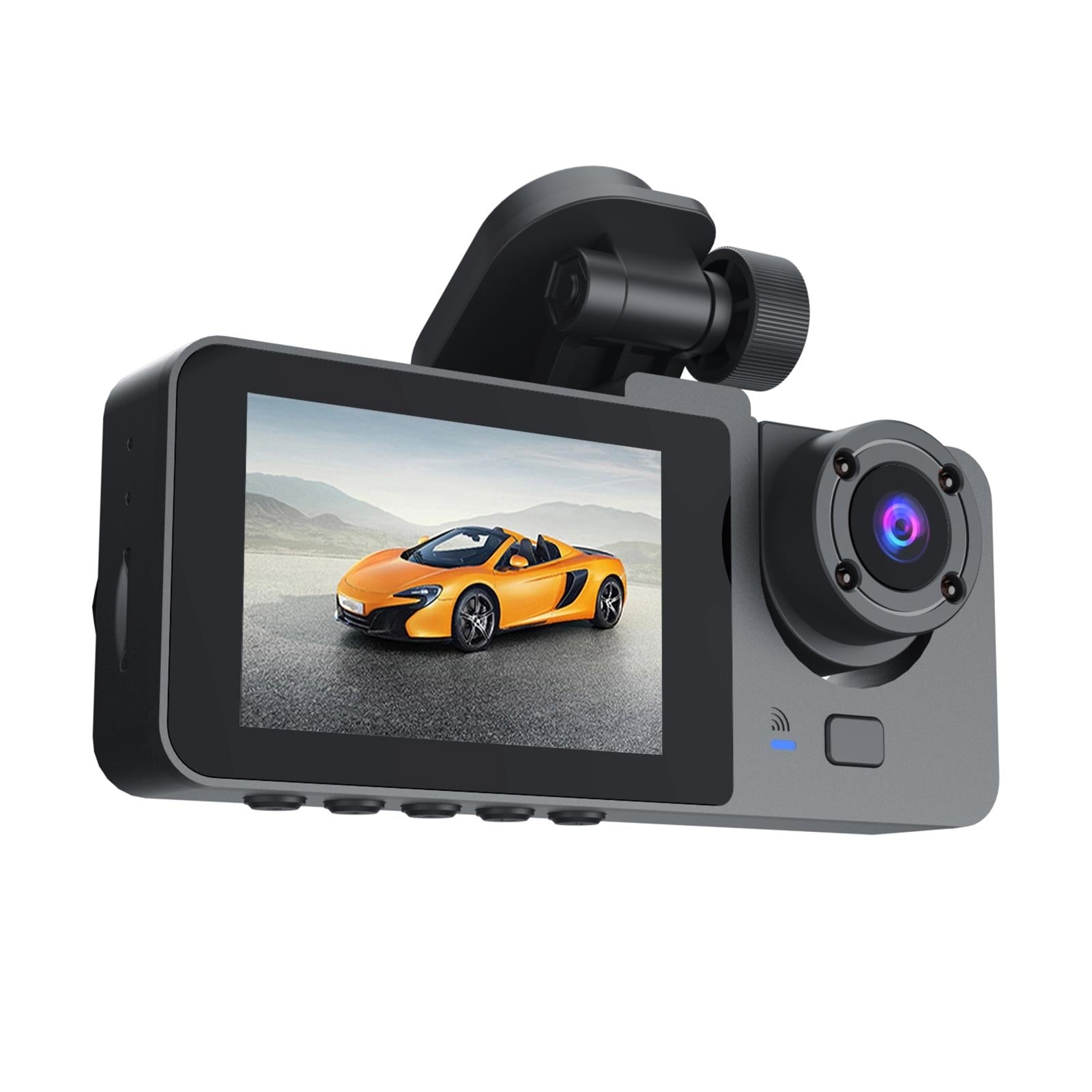 Black A2 Triple Lens Car Dash Camera Recorder