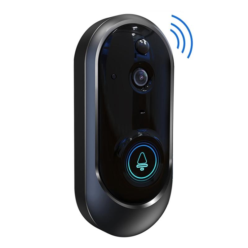 Smart Wifi Video Doorbell With Remote Monitoring & Voice Intercom - 720P 6400Mah Black