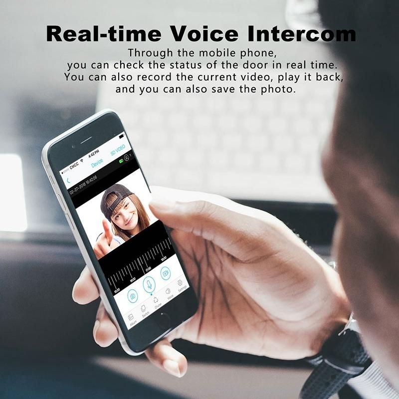 Smart Wifi Video Doorbell With Remote Monitoring & Voice Intercom - 720P 6400Mah Black