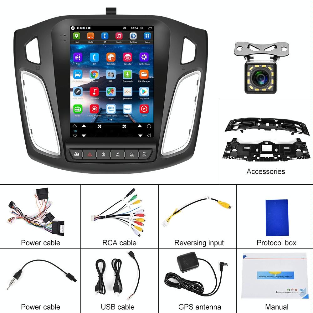 9.7 Inch Android Car Integrated Machine For Ford Focus - Standard + 12 Light Camera 2 + 64G