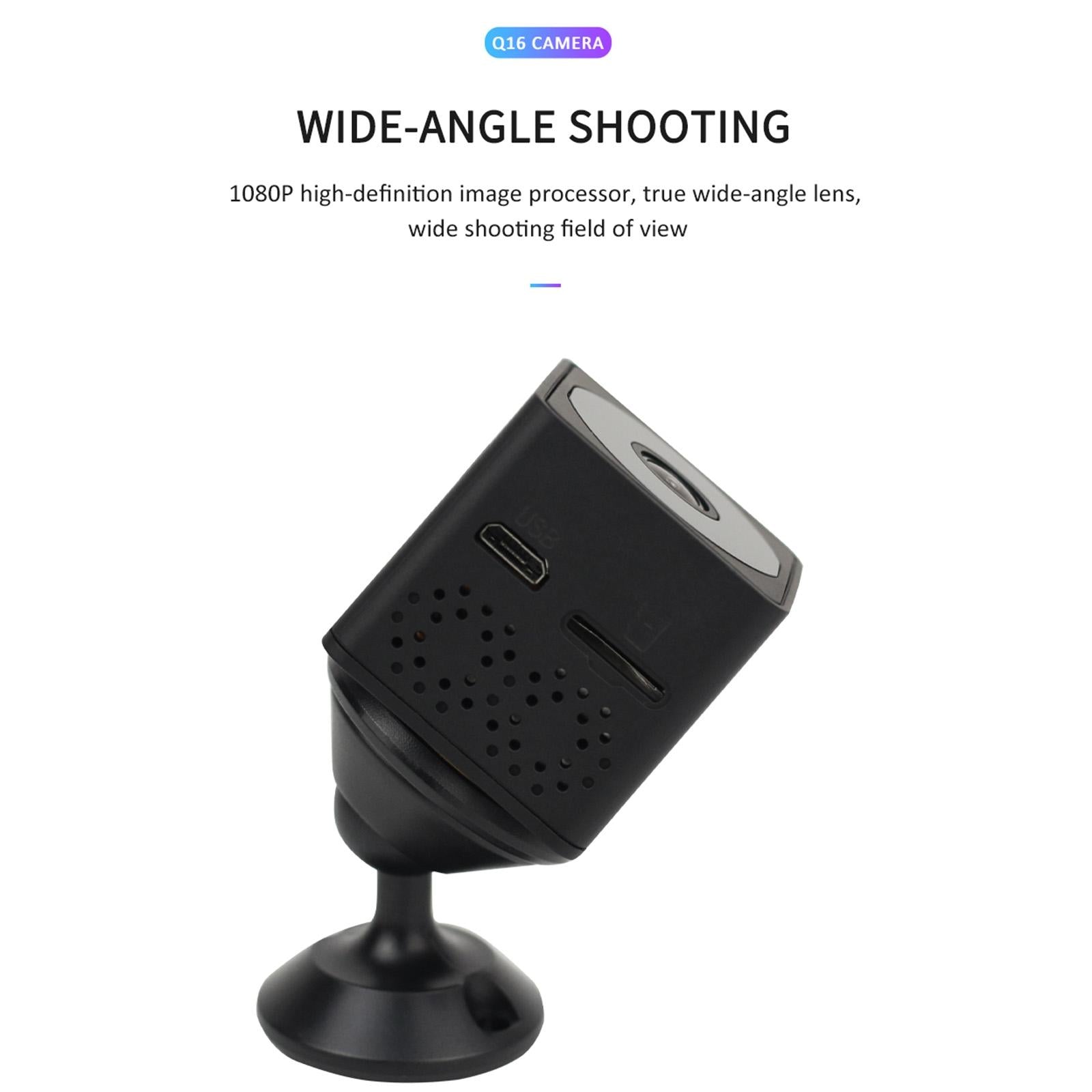 Mini Wifi Action Camera With Night Vision And Motion Detection - Black