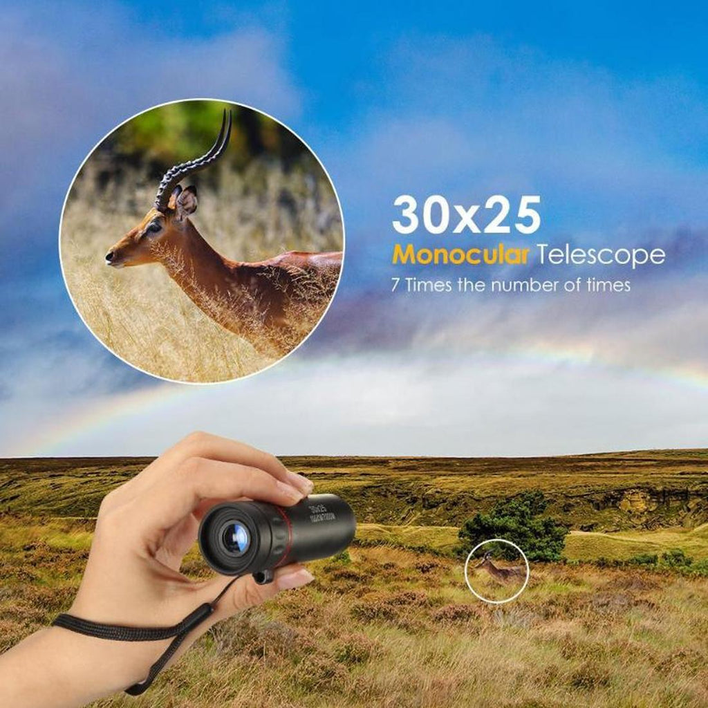 Portable Mini Monocular Telescope - 30X25 - Black