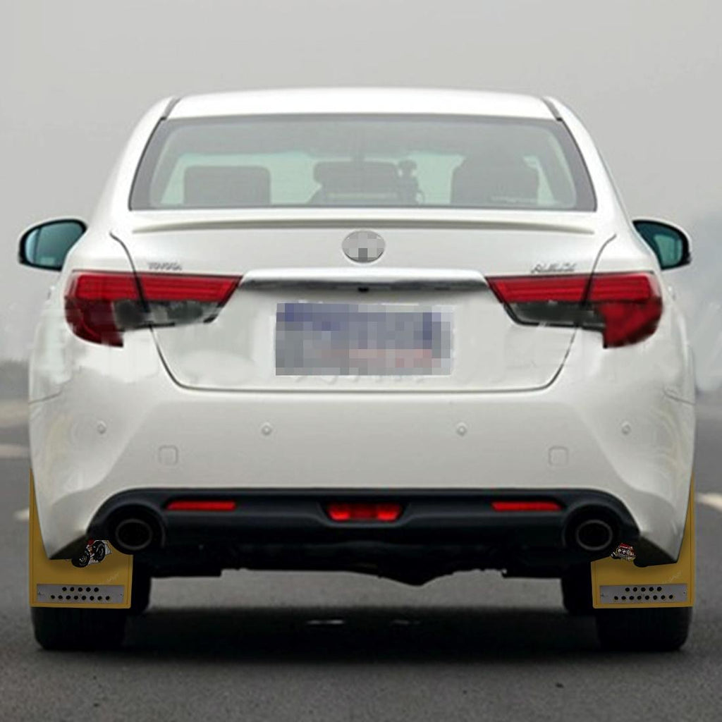 Premium Heavy Duty Molded Splash Front And Rear Mud Flaps Fender Guard Medium Size Random Pattern Delivery - Black