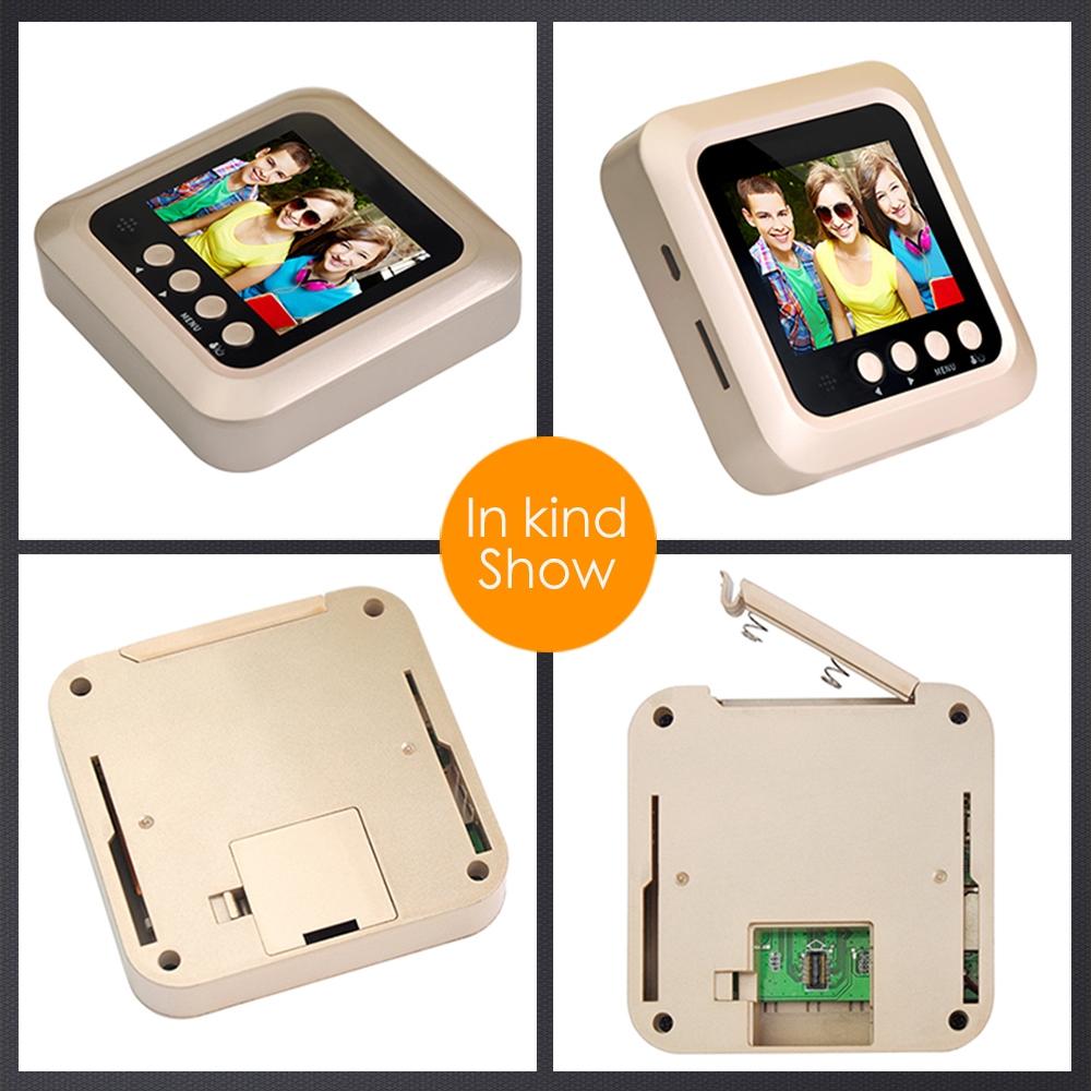 2.4 Screen 2.0Mp Security Camera With Night Vision And Video Recording - No Disturb Peephole Viewer - Black