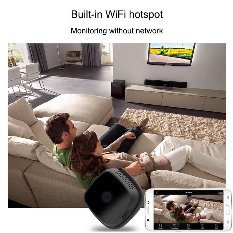 720P Wireless Wearable Surveillance Camera With Infrared Vision & Motion Detection - Black