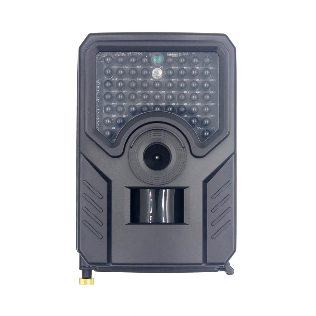 12Mp 1080P Hd Infrared Hunting Trail Camera With 120 Degree Wide Angle Lens And Ip56 Waterproof Design - Supports Tf Card Pir Distance 10-15M - Black