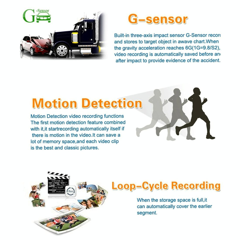 Full Hd 1080p Car Dvr Camera with 2.45 Ips Screen and 170 Degree Wide Angle View