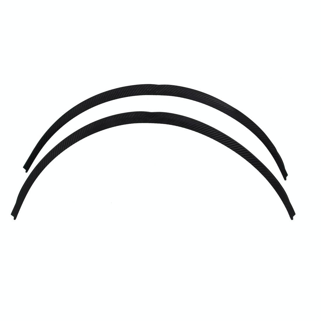 2 Pcs 45Cm Car Stickers Rubber Large Round Arc Strips Universal Fender Flares Wheel Eyebrow Decal Sticker Eyebrow Car-Covers Black Striped Round Arc Strips - 45 X 2Cm