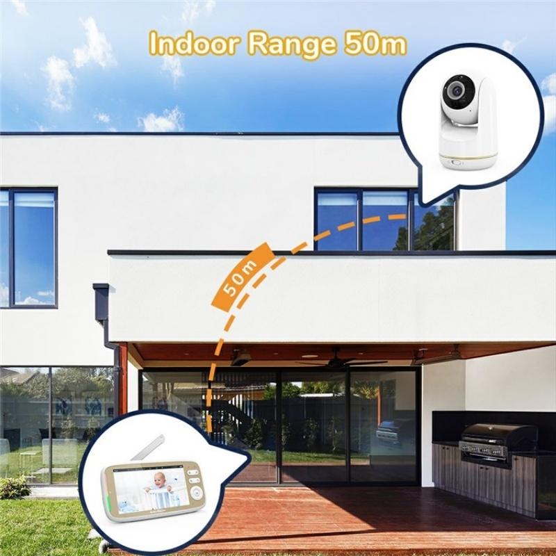 5-Inch Hd Baby Monitor With Built-In Ptz Rotation For Enhanced Security