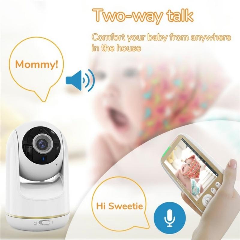 5-Inch Hd Baby Monitor With Built-In Ptz Rotation For Enhanced Security