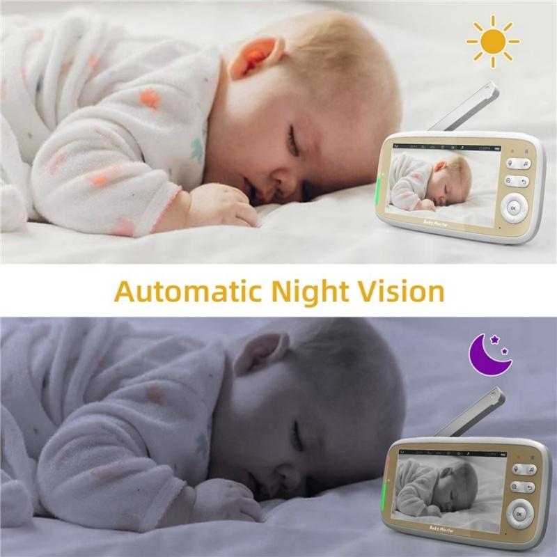 5-Inch Hd Baby Monitor With Built-In Ptz Rotation For Enhanced Security