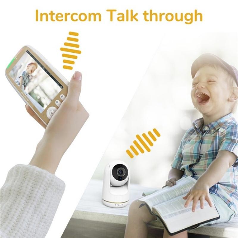 5-Inch Hd Baby Monitor With Built-In Ptz Rotation For Enhanced Security