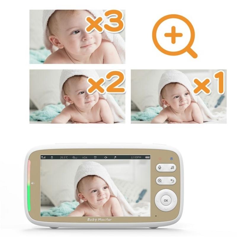 5-Inch Hd Baby Monitor With Built-In Ptz Rotation For Enhanced Security
