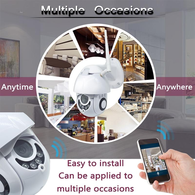 Smart Dome Camera With 355 Degree Rotation Infrared And Two-Way Voice Intercom
