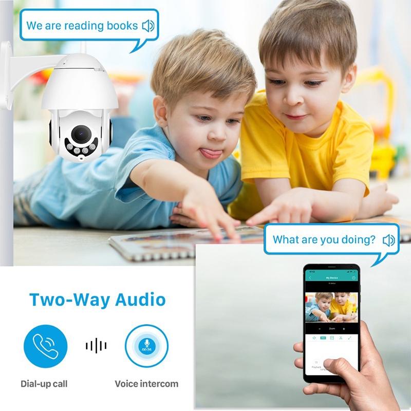 Smart Dome Camera With 355 Degree Rotation Infrared And Two-Way Voice Intercom