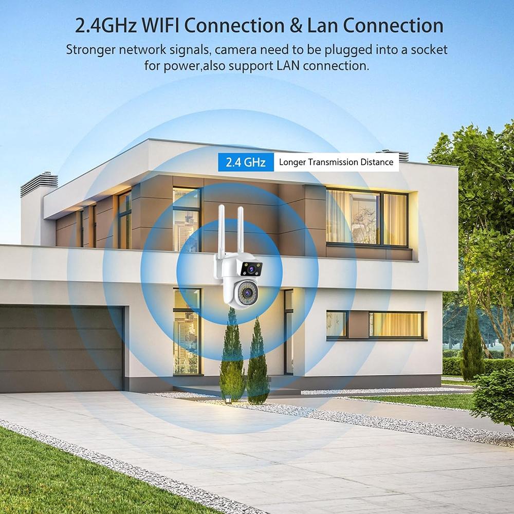 Outdoor Wifi Dual-Lens Camera With Night Vision And Remote Control