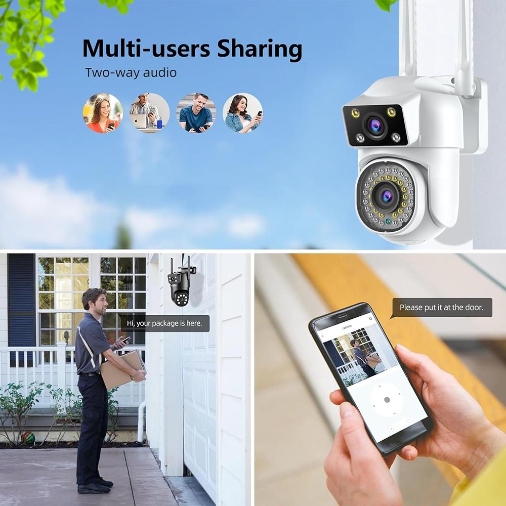 Outdoor Wifi Dual-Lens Camera With Night Vision And Remote Control
