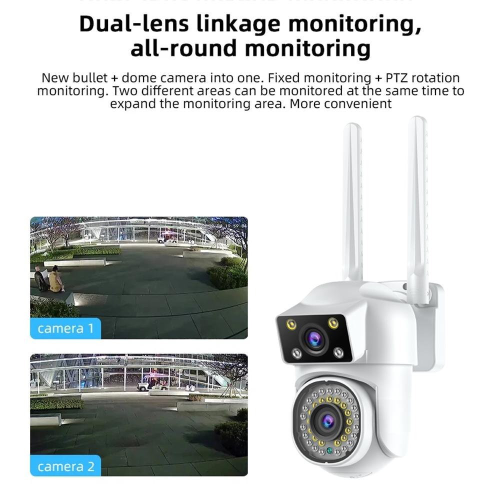 Outdoor Wifi Dual-Lens Camera With Night Vision And Remote Control
