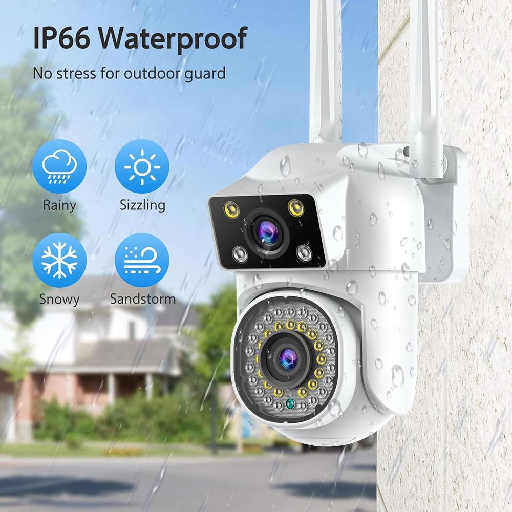 Outdoor Wifi Dual-Lens Camera With Night Vision And Remote Control
