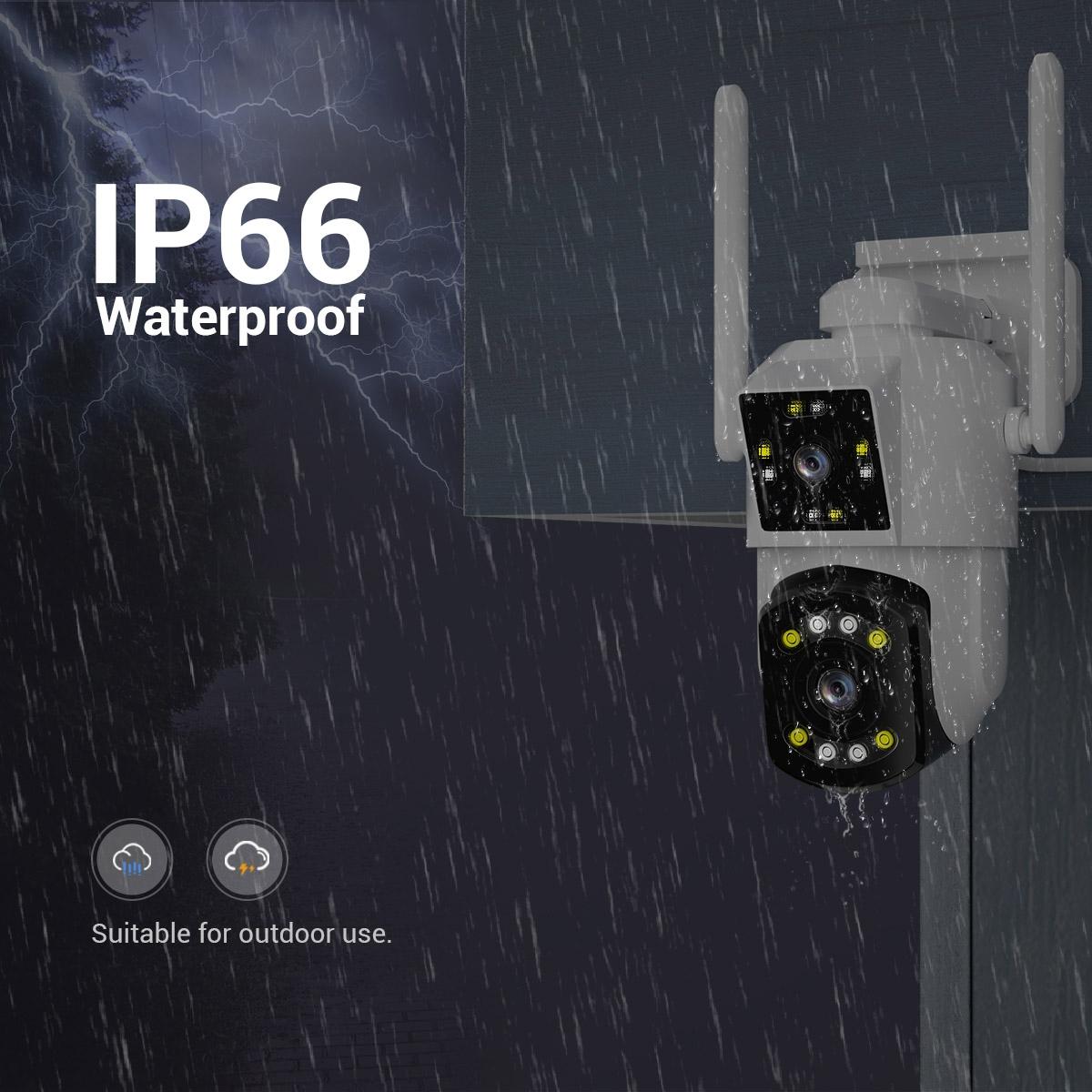 2Mp Dual Lens Dual Screen Wifi Camera With Two-Way Voice & Motion Detection Cloud Storage Support