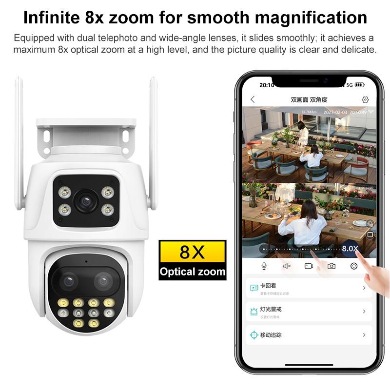 3Mp Wifi Triple Camera With Human Face Recognition & Ai Alarm - Compact Design