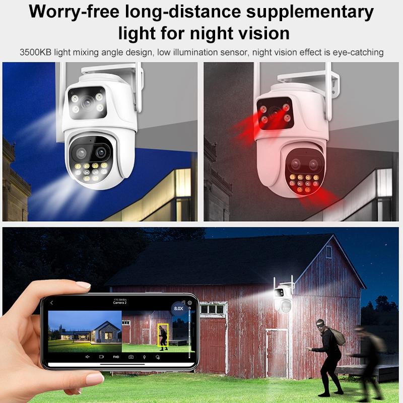 3Mp Wifi Triple Camera With Human Face Recognition & Ai Alarm - Compact Design